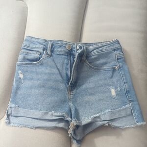 Good American Distressed Denim Shorts